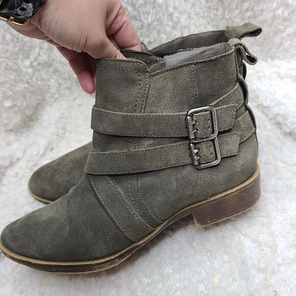 Sam Edelman suede leather olive green‎ ankle boots 8.5 - Picture 4 of 9